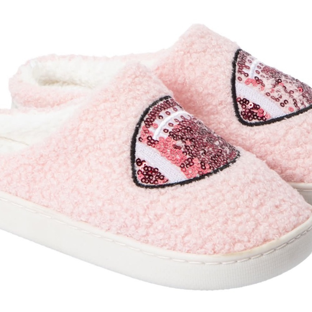 Pink Sequin Embellished Slippers